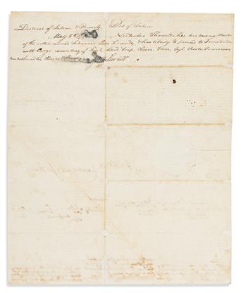 WASHINGTON, GEORGE. Partly-printed Document Signed, G:Washington, as President,